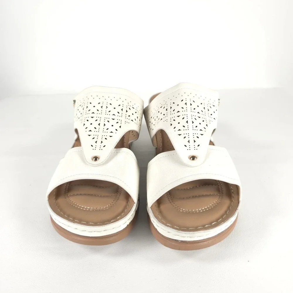 SHIBEVER NWOT Low Comfortable Wedge Sandal Open‎ Toe Slip On Size 42 US 11
